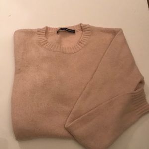 Brandy Melville Cropped Pink Crewneck Sweater
